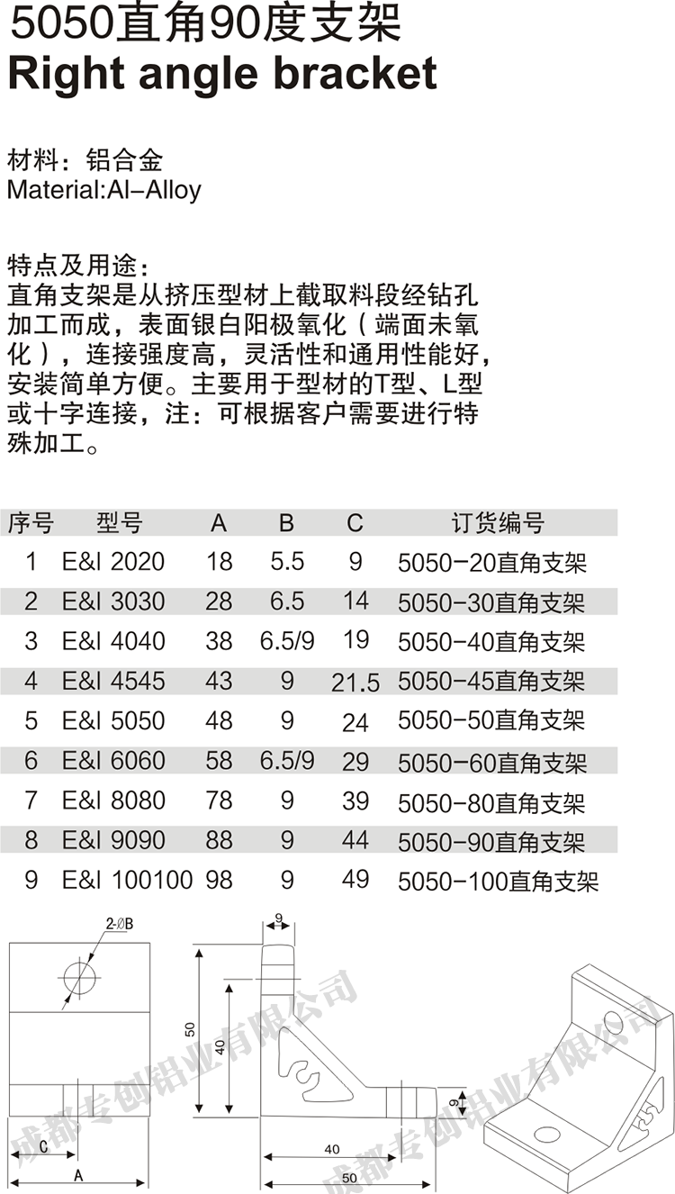 四川工作臺工業(yè)鋁型材配件